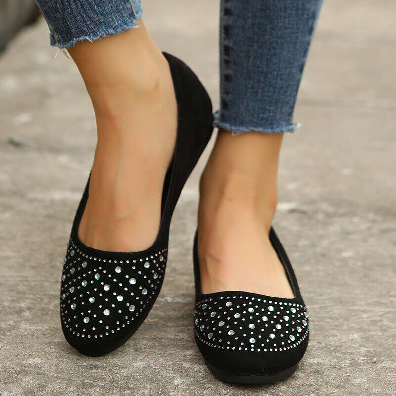 Women's Flats Plus Size Flat Heel Round Toe Suede Loafer
