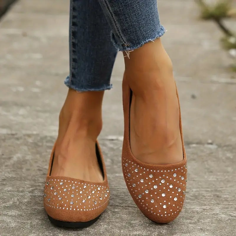 Women's Flats Plus Size Flat Heel Round Toe Suede Loafer
