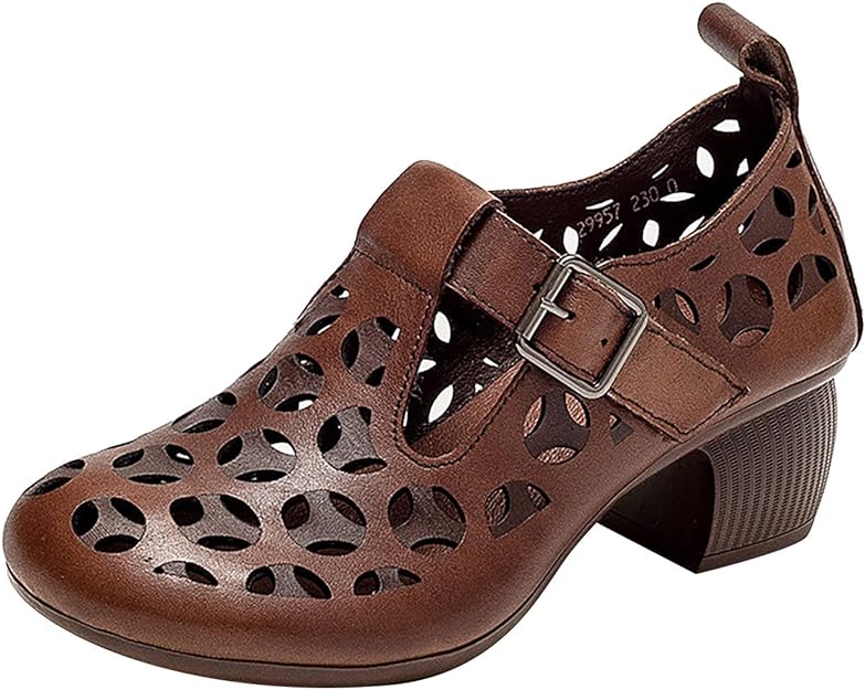 Wearscomfy Women's Leather Retro Ethnic Style Casual Shoes