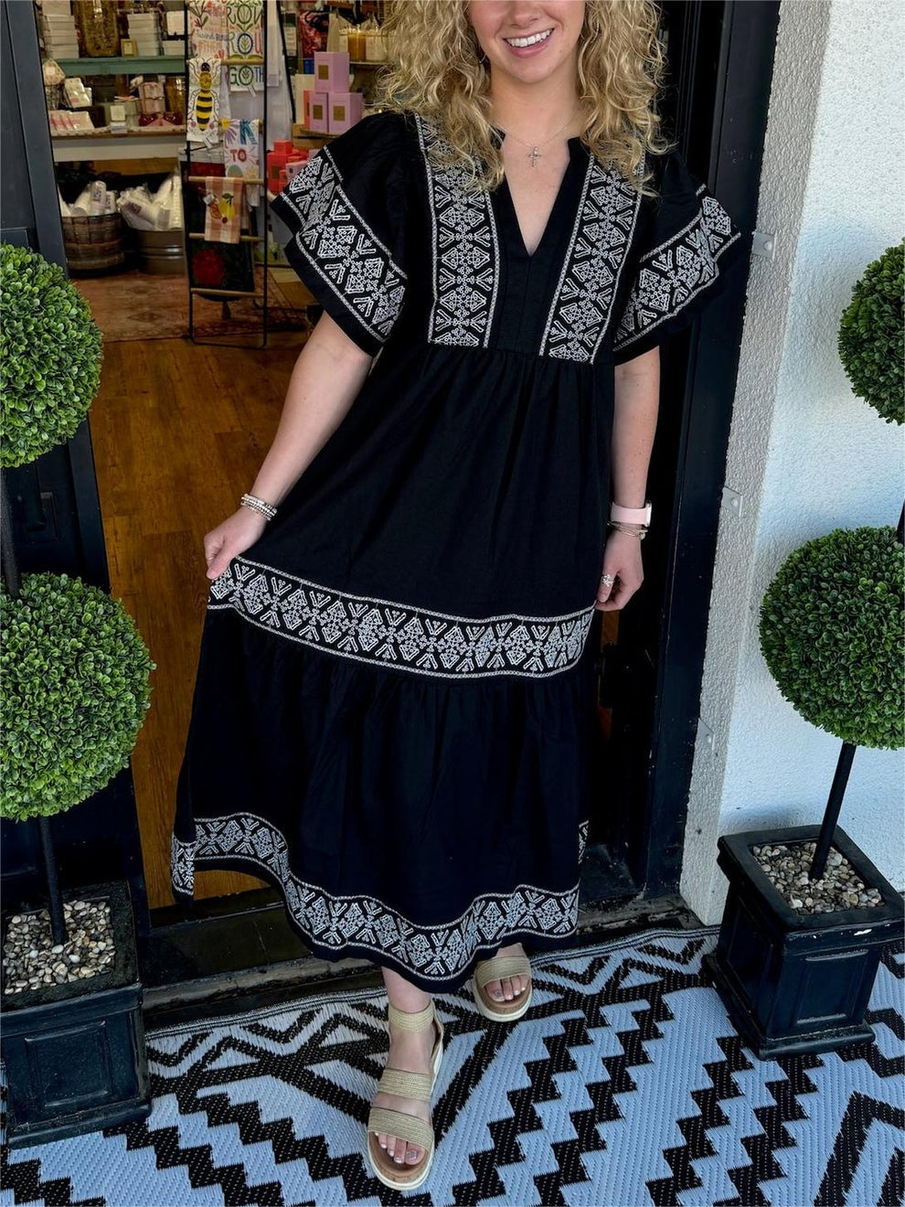 V-Neck Boho Maxi Dress