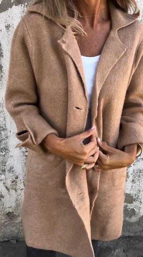 Casual Lapel Single-breasted Long Coat