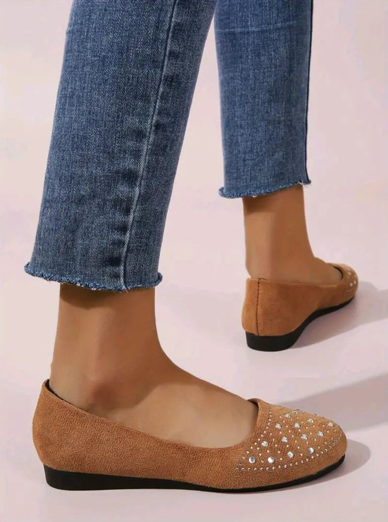 Women's Flats Plus Size Flat Heel Round Toe Suede Loafer