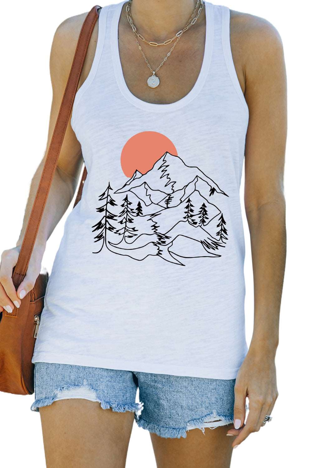 Casual Letter Print MOTORCYCLE Graphic Tank Top