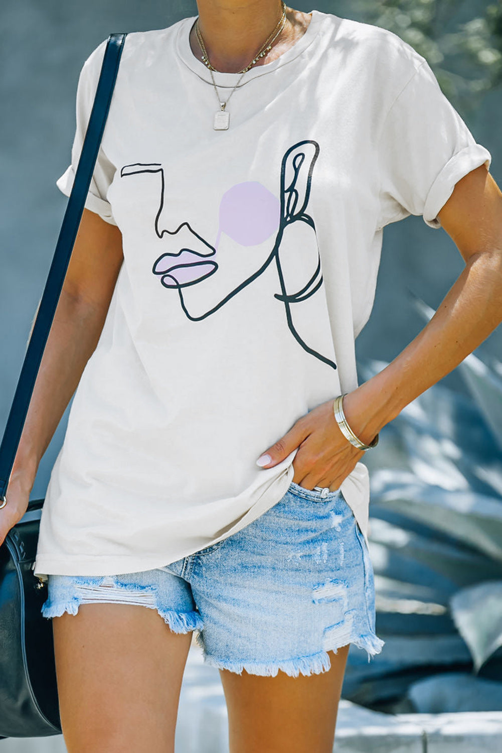 Western Horse Letter Print Graphic T-shirt