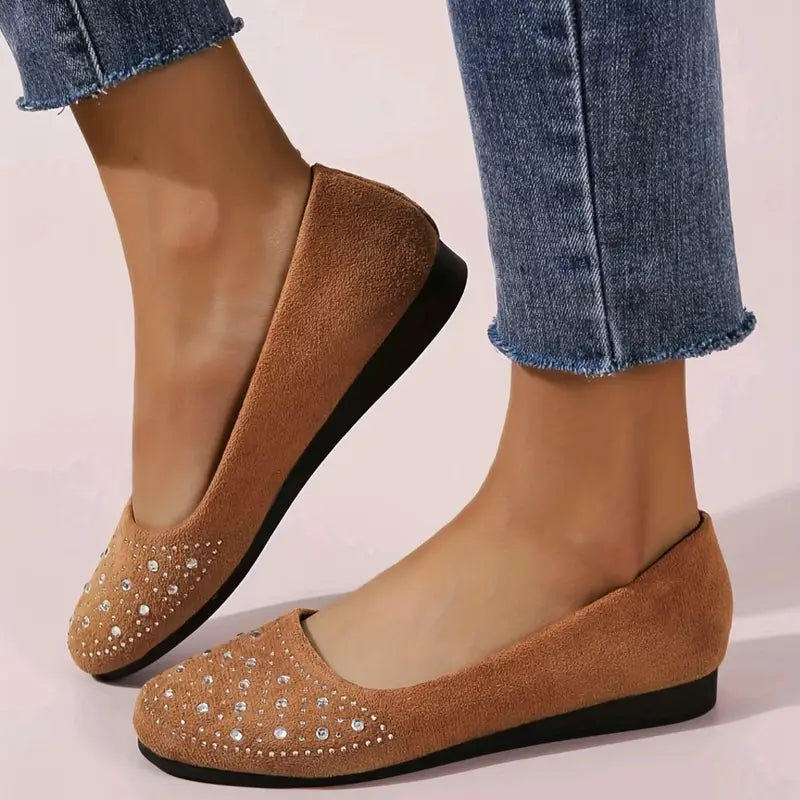 Women's Flats Plus Size Flat Heel Round Toe Suede Loafer