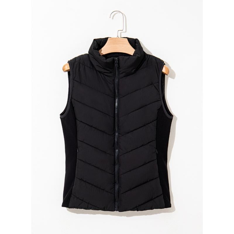 Lightweight Comfort: Women’s Sleeveless Puffer Zip Vest Outerwear