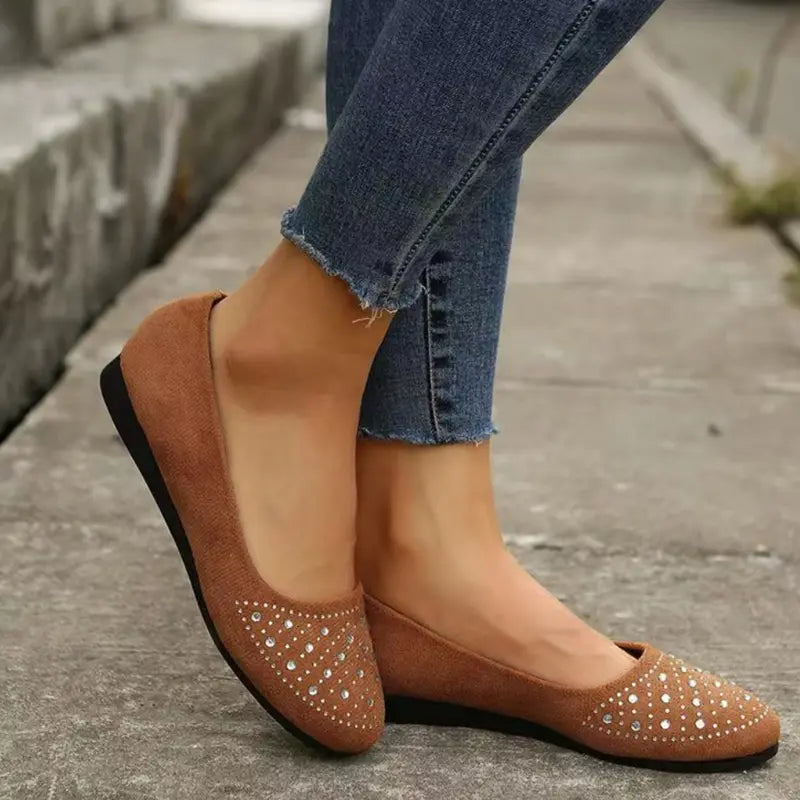 Women's Flats Plus Size Flat Heel Round Toe Suede Loafer