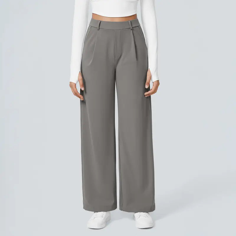 Halara Flex High Waisted Plicated Side Pocket Straight Leg Work Pants #TikTokShopBacktoSchool