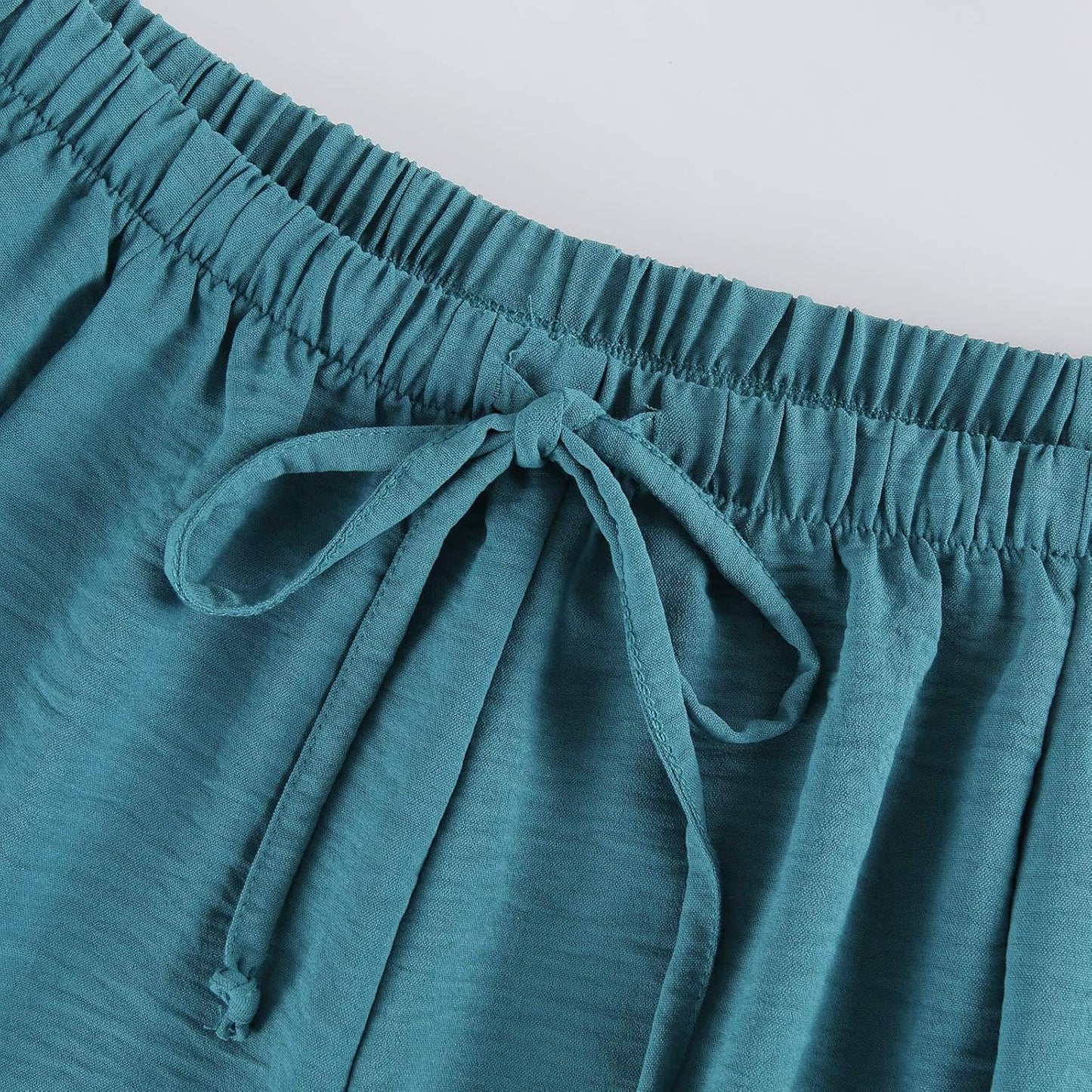 Womens Linen Wide Leg Pants Summer Casual with Pockets