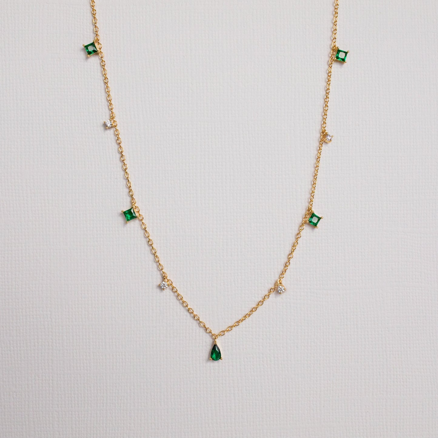 Larissa Emerald Station Necklace