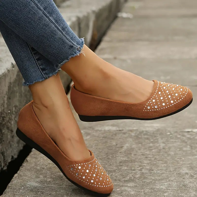 Women's Flats Plus Size Flat Heel Round Toe Suede Loafer