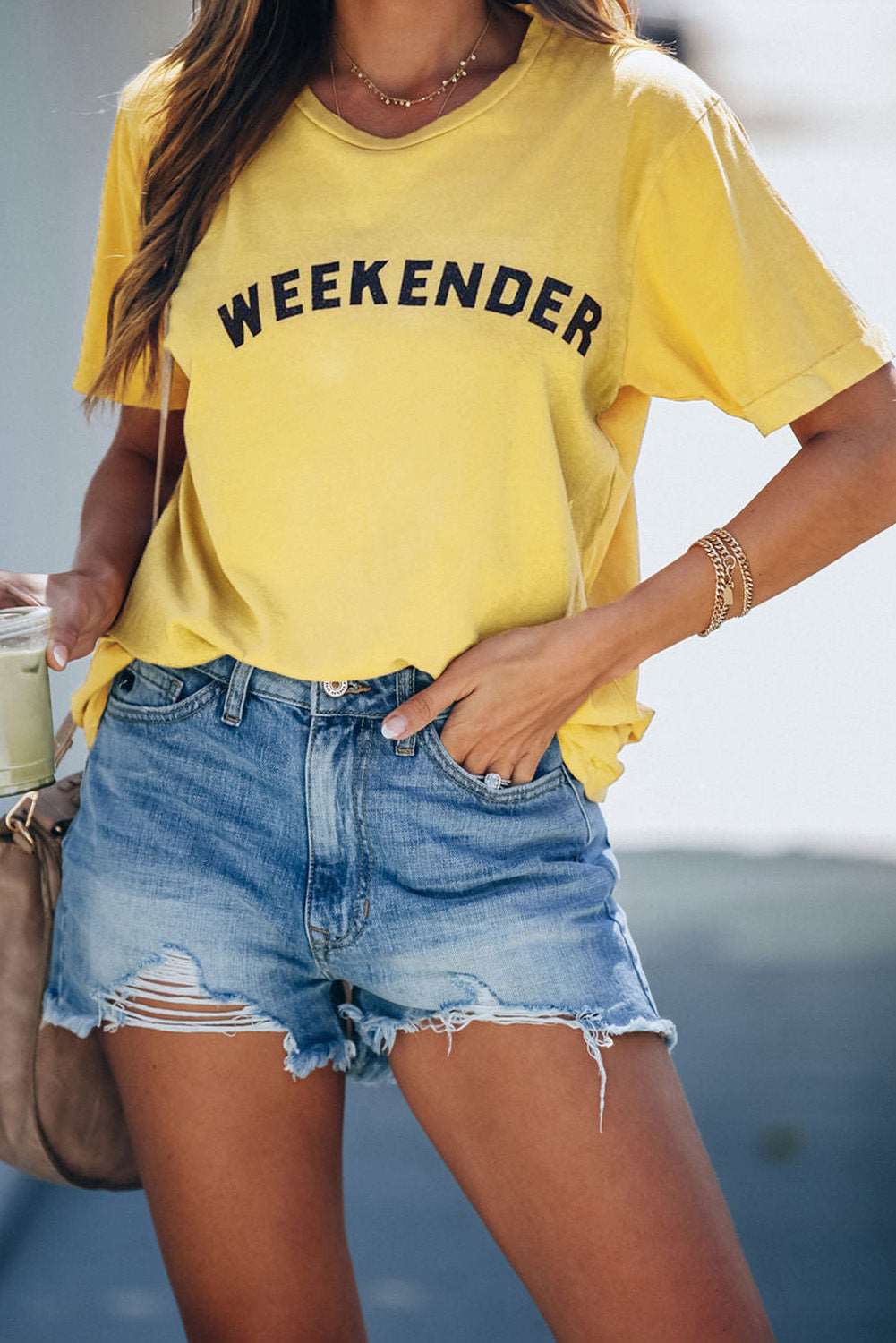 Casual Letter and Car Print Graphic Tee