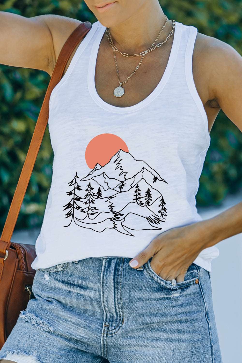 Casual Letter Print MOTORCYCLE Graphic Tank Top