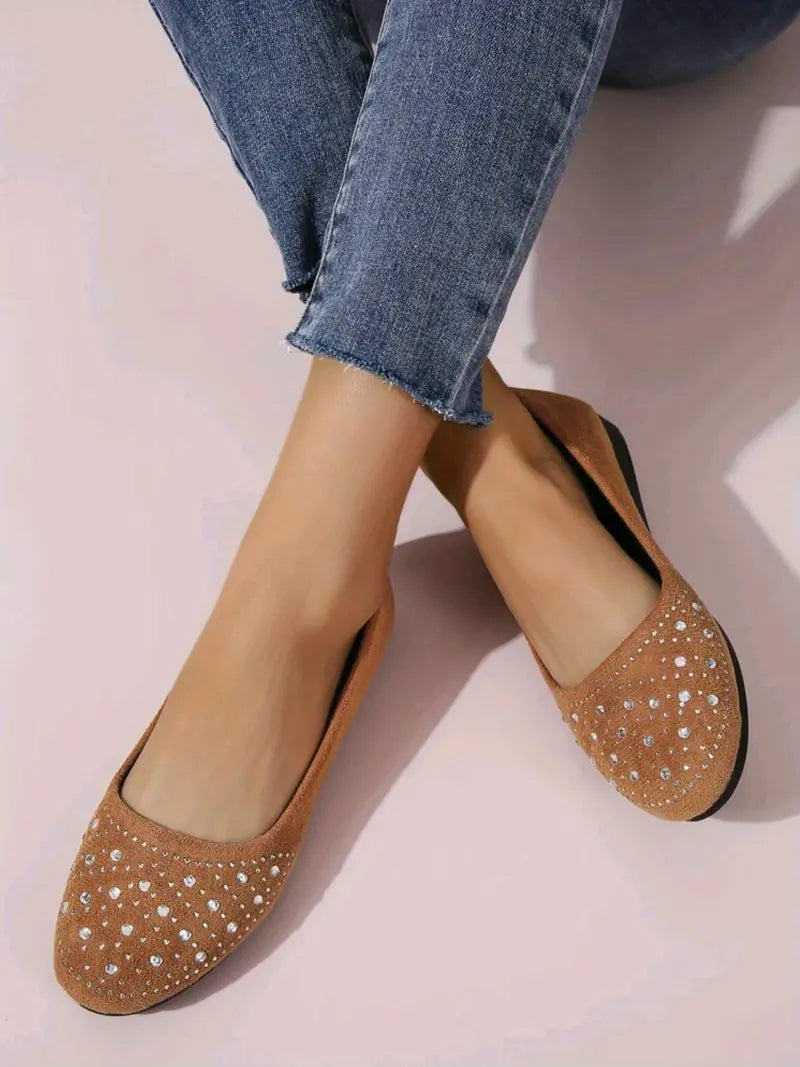 Women's Flats Plus Size Flat Heel Round Toe Suede Loafer