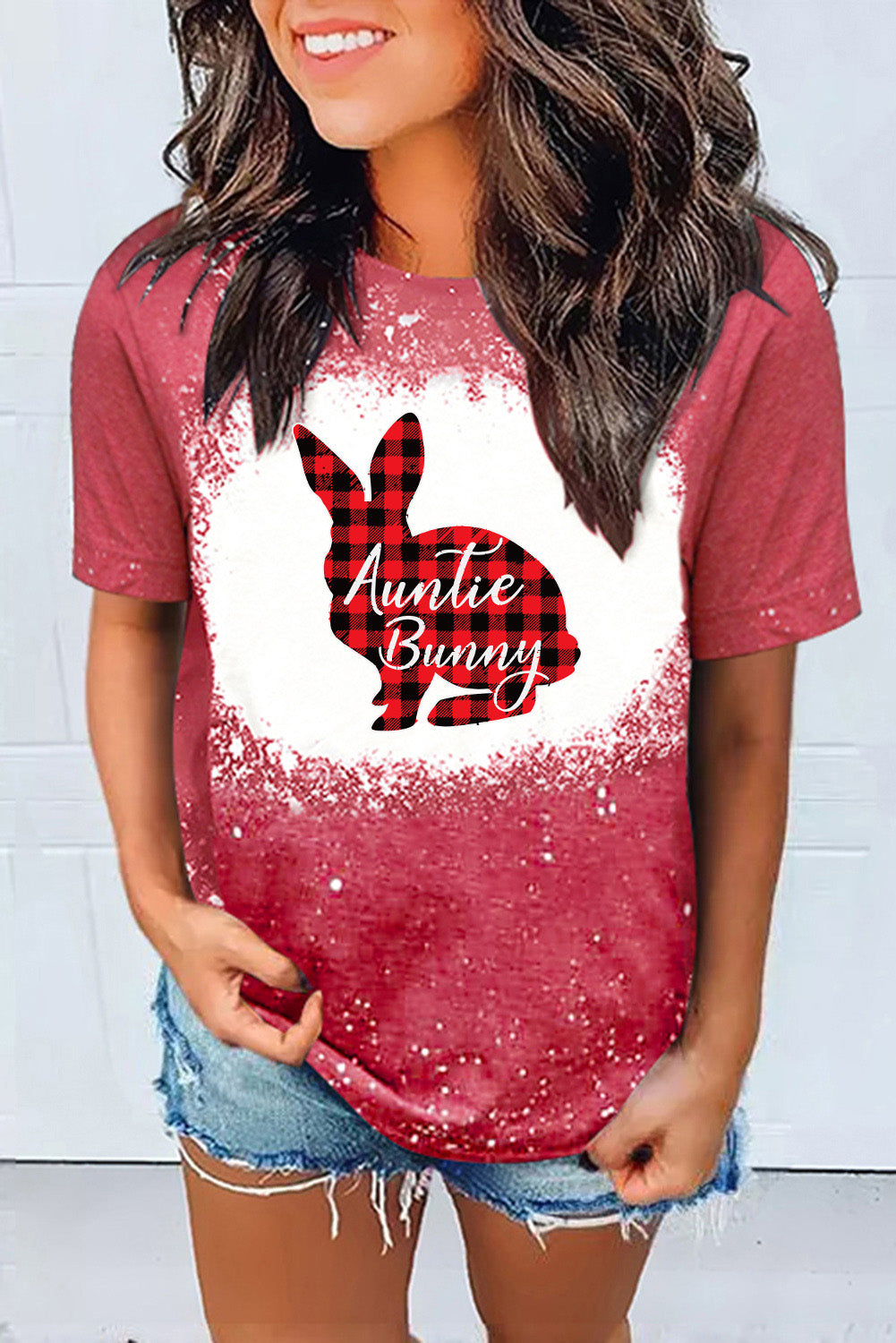 Western Pattern Leopard Letter Print Short Sleeve T-shirt