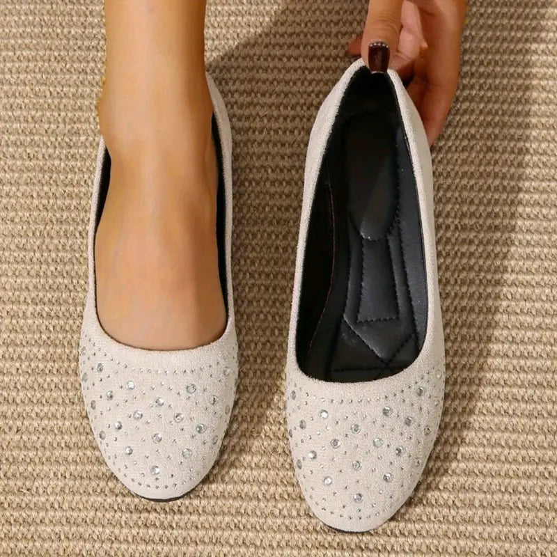Women's Flats Plus Size Flat Heel Round Toe Suede Loafer