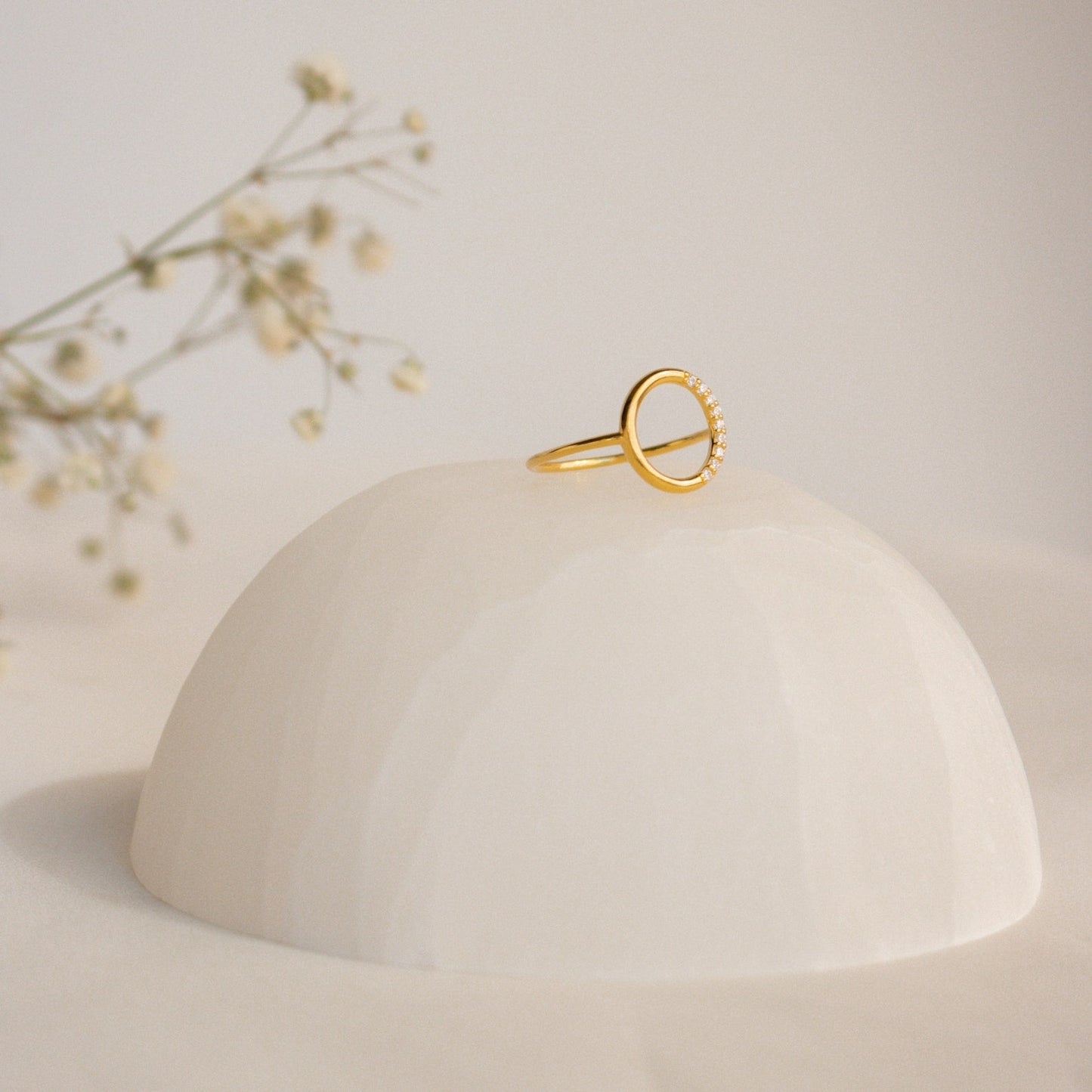 Pave Open Circle Ring