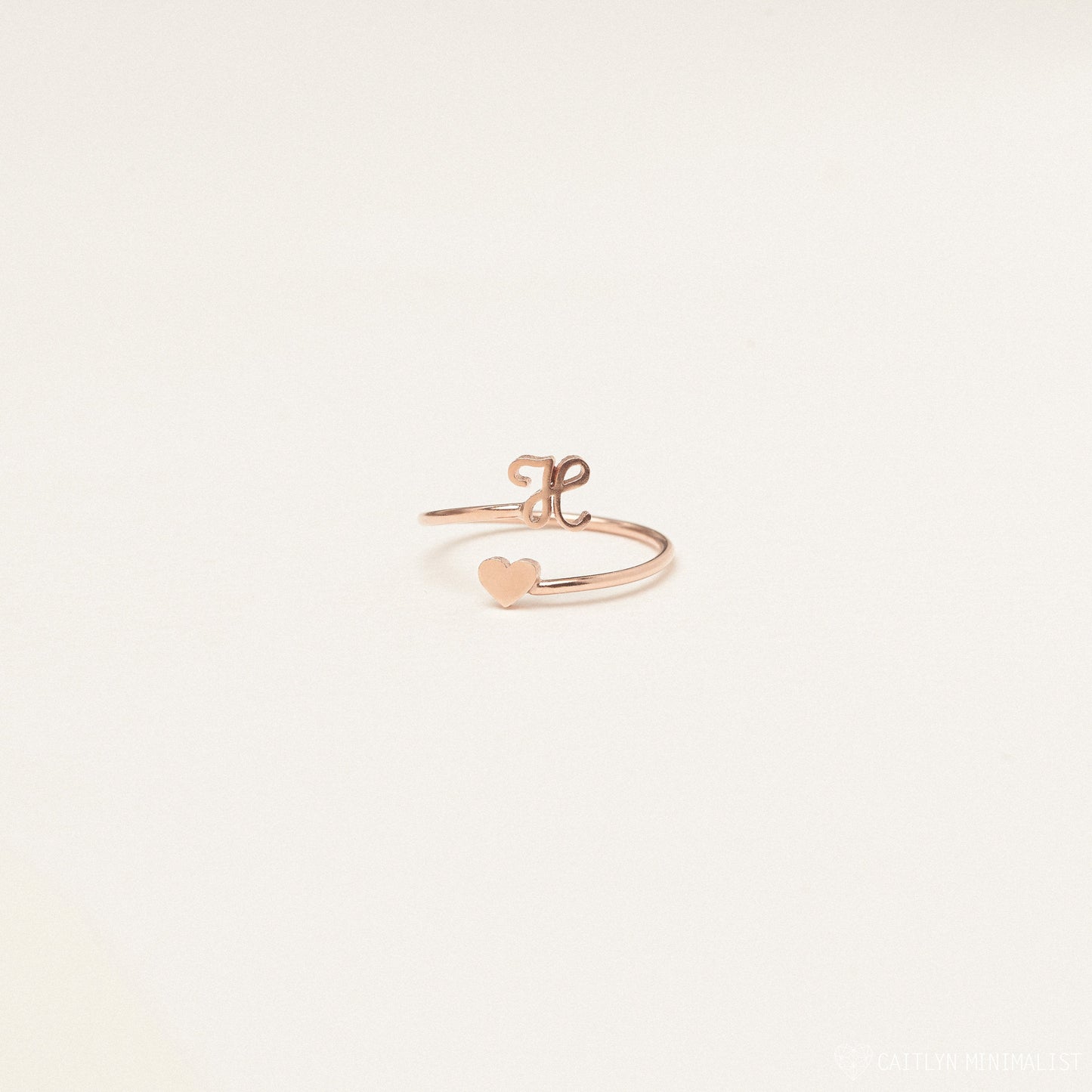 Initial Heart Wrap Ring