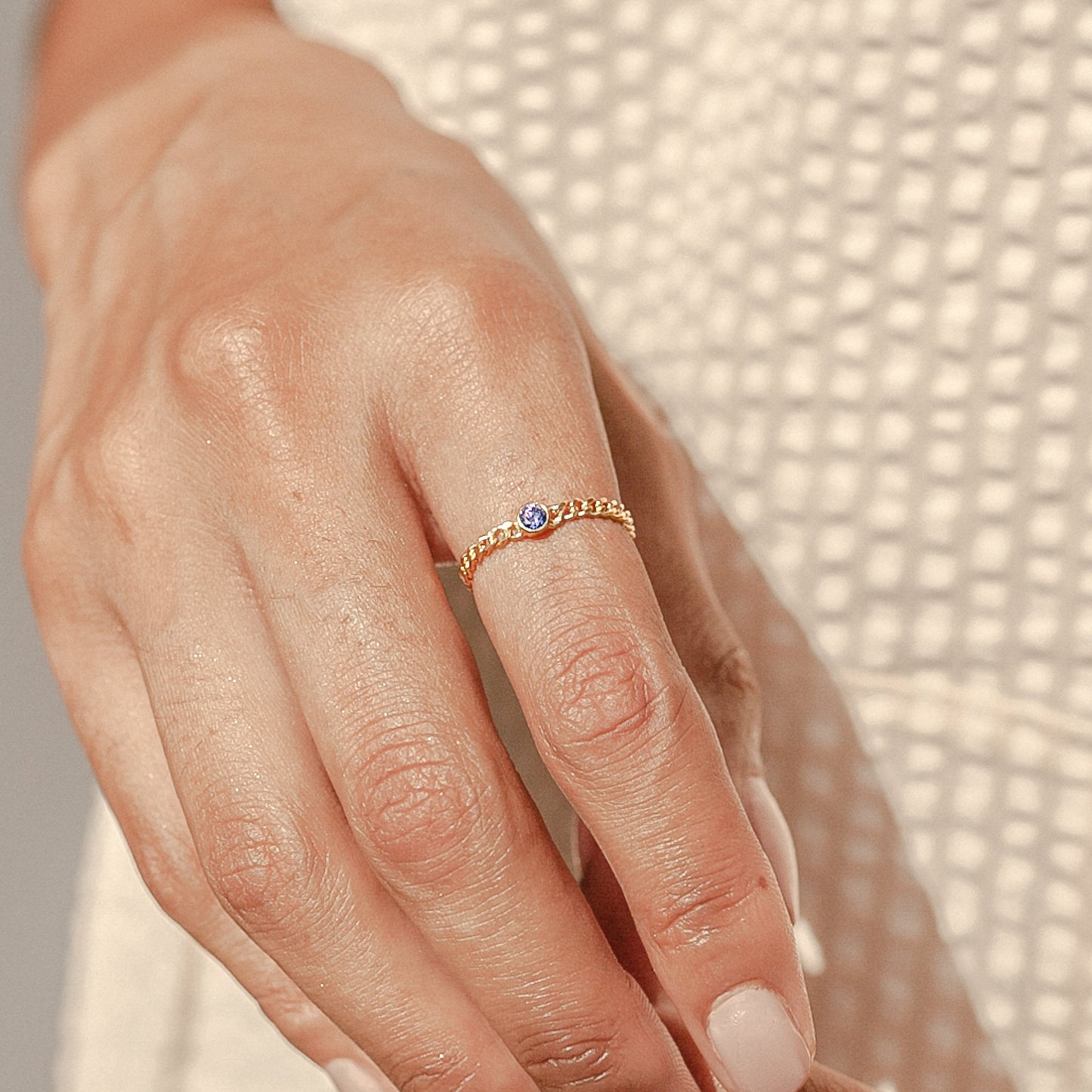 Birthstone Curb Ring