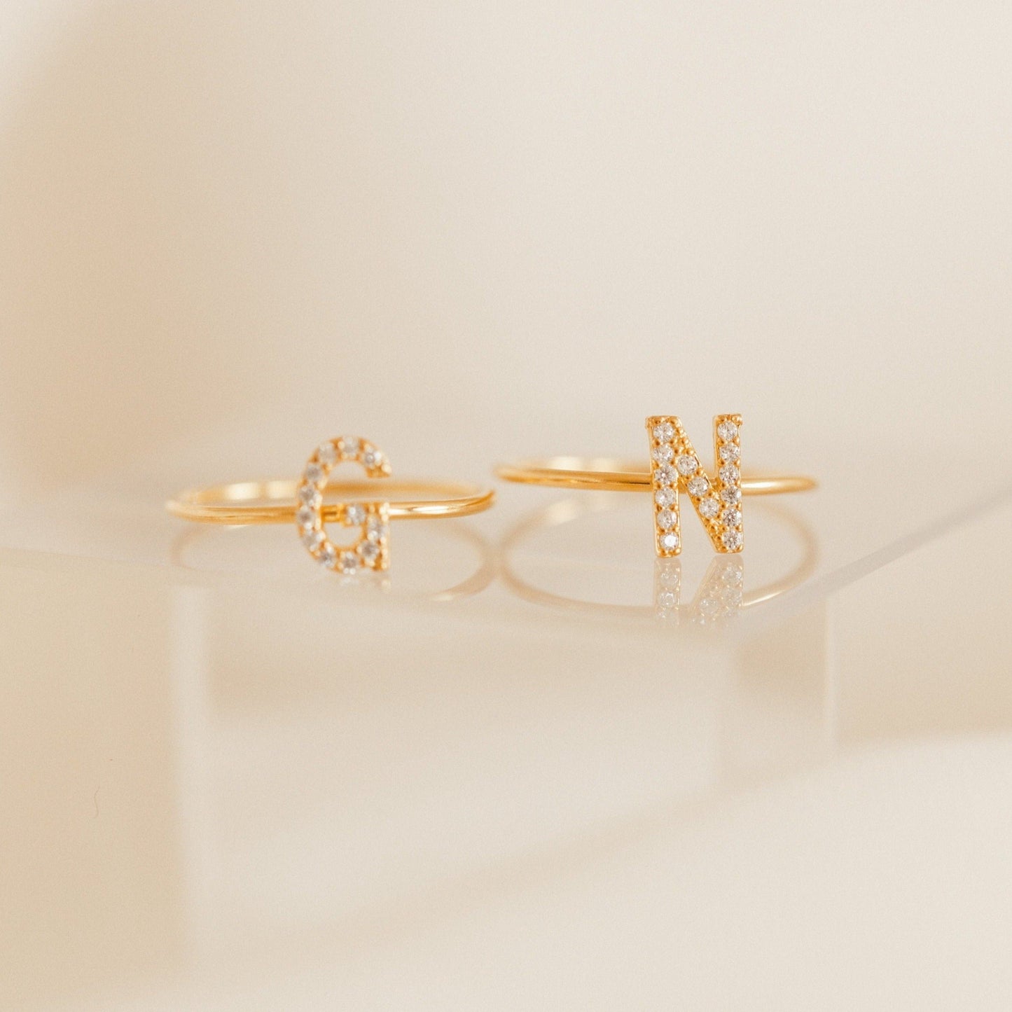 Pave Initial Ring