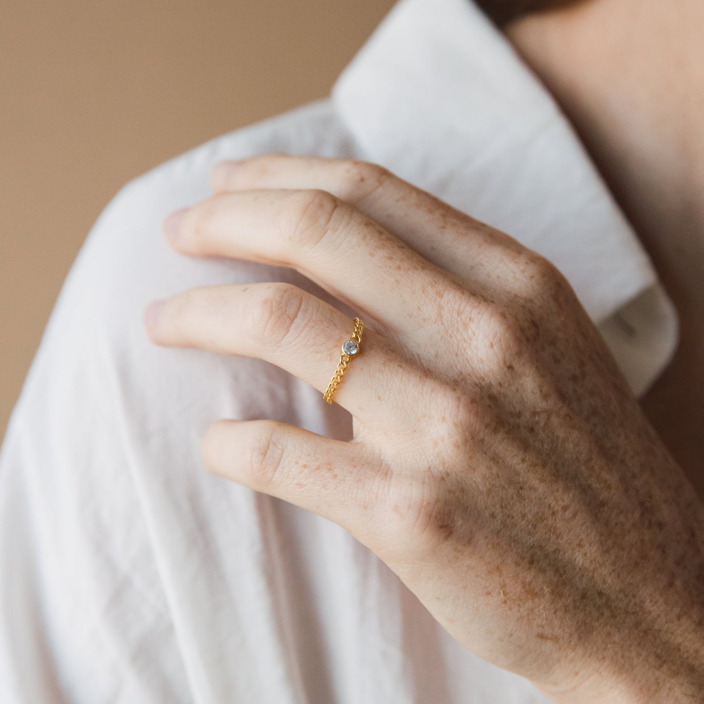 Birthstone Curb Ring