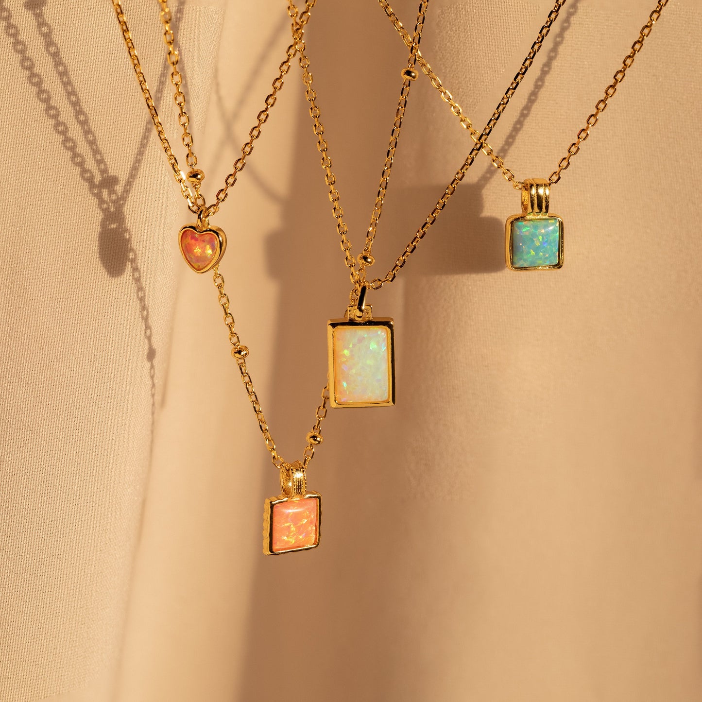 Pink Opal Pendant Necklace