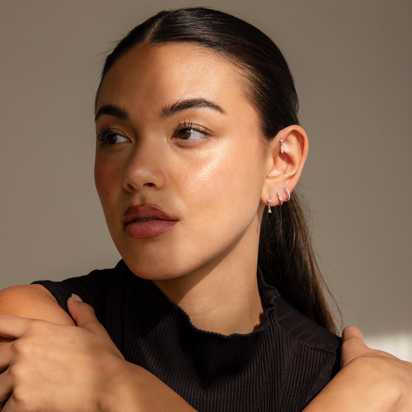 Dainty Pave Earrings Set
