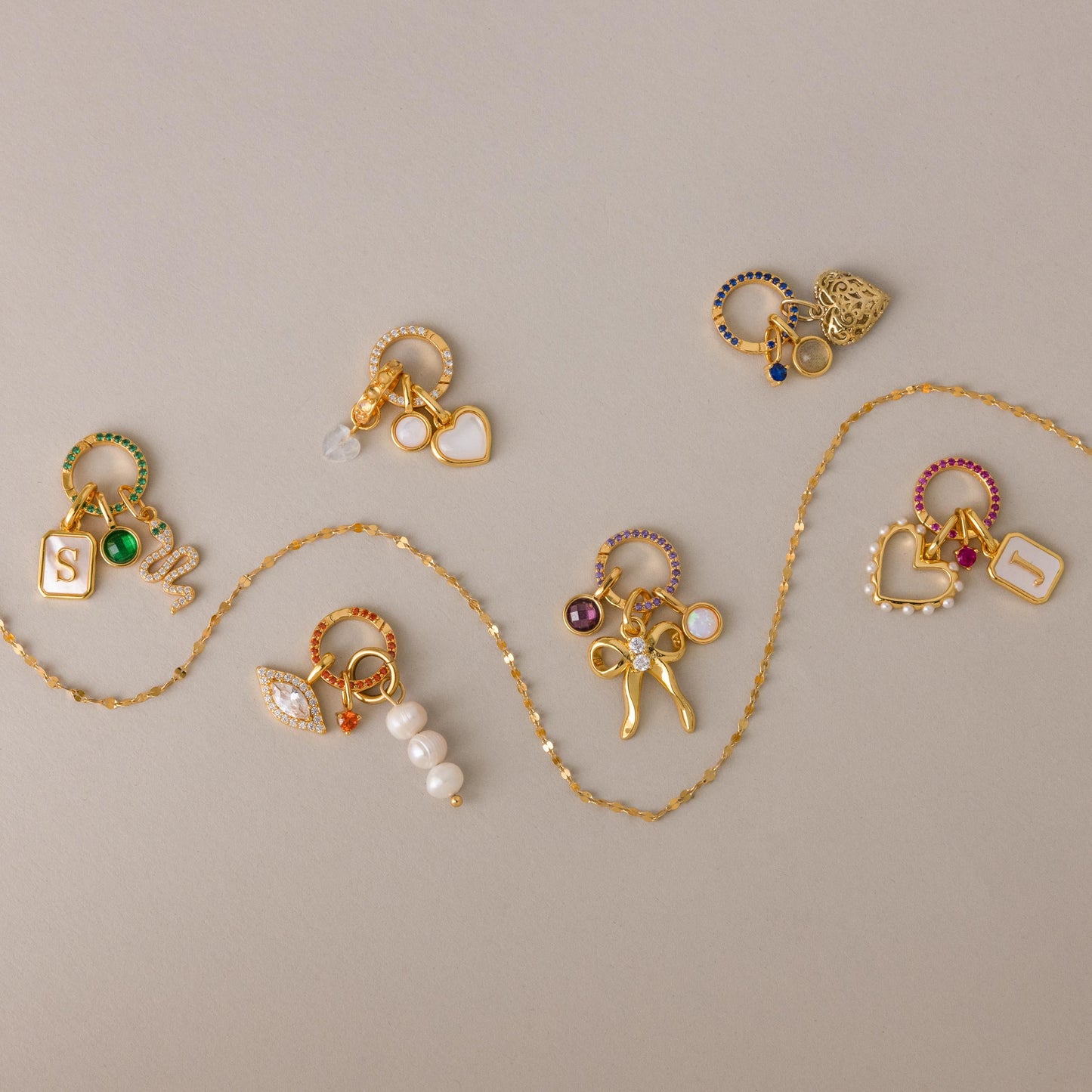 Pave Birthstone Charm Clip