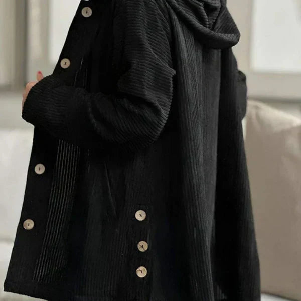 Aure Paris | Cozy Relaxed-Fit Ribbed Hooded Coat