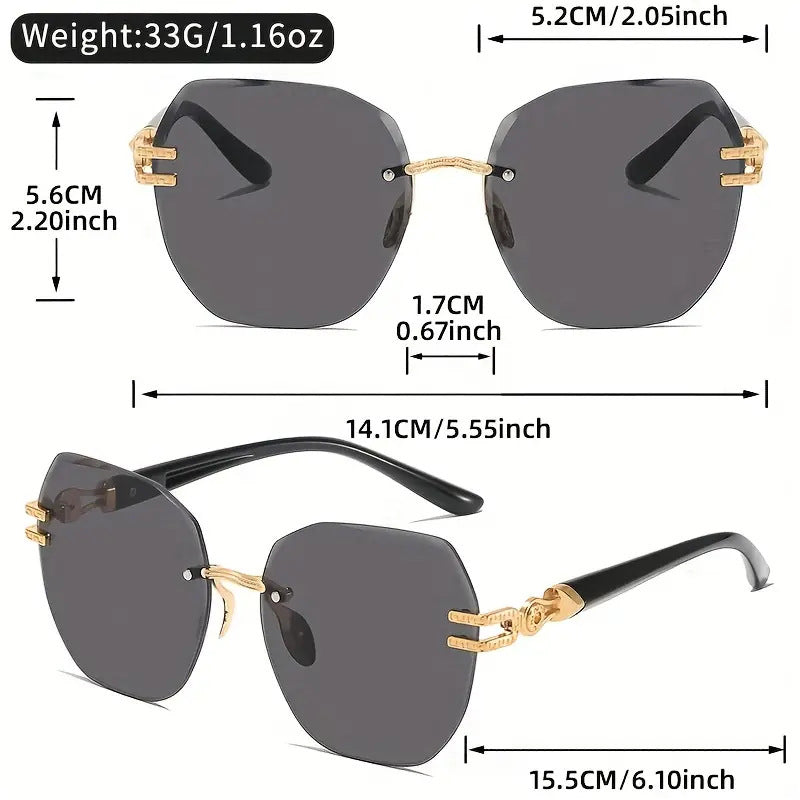Aure Paris Statement Rimless Sunglasses