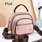 Classic Leather Crossbody Bag with Multifunctional Compartments & Adjustable Wide Strap