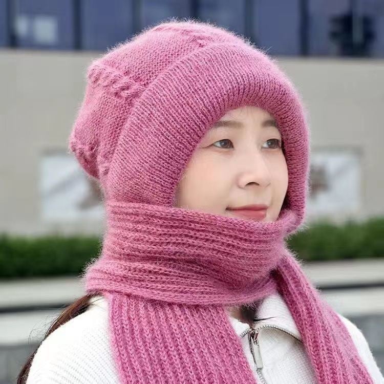 Winter Versatile integrated ear protection windproof cap scarf