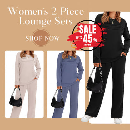 ✨Women's Crew Neck Top & Drawstring Pants Set2