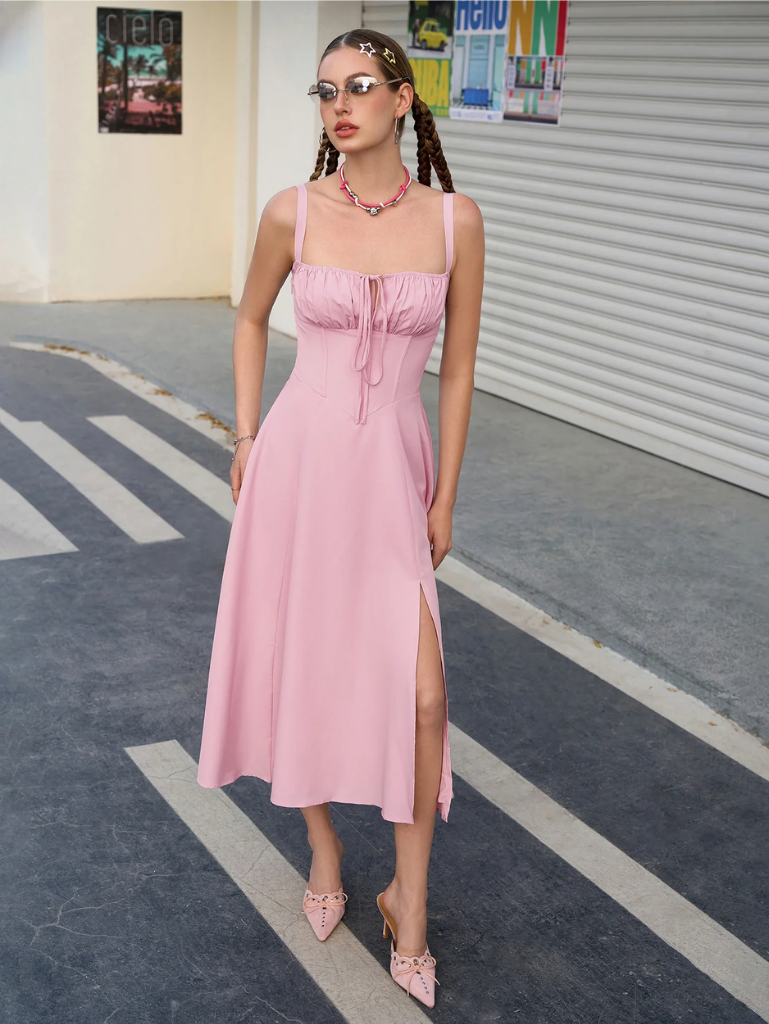 ✨Last Day 49% OFF✨Ruched Bust Split Thigh Cami Dress-Buy 2 Get Free Shipping Today