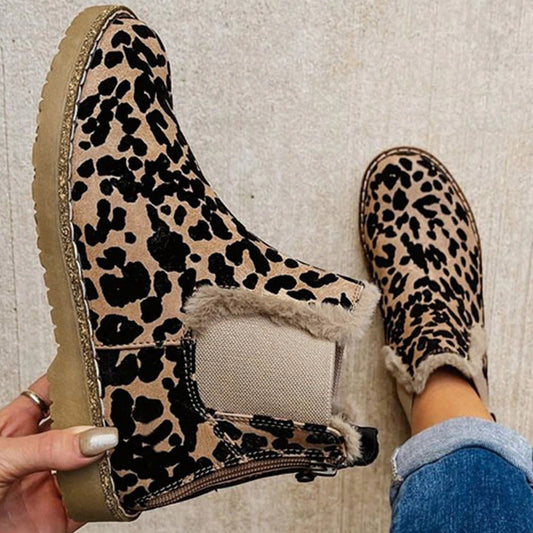 ZIP UP FLEECE LINING CHELSEA BOOTS