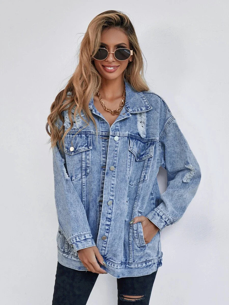 Flap Pocket Drop Denim Jacket