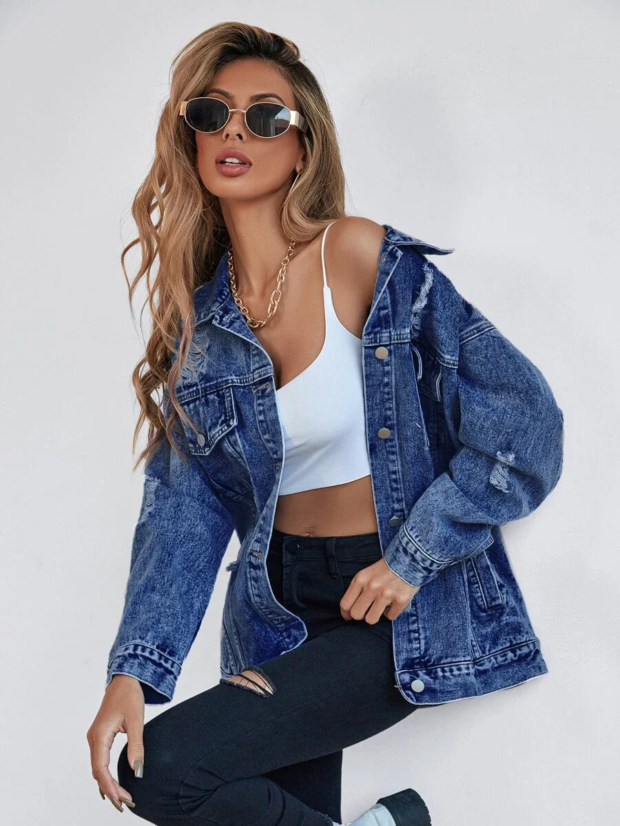 Flap Pocket Drop Denim Jacket