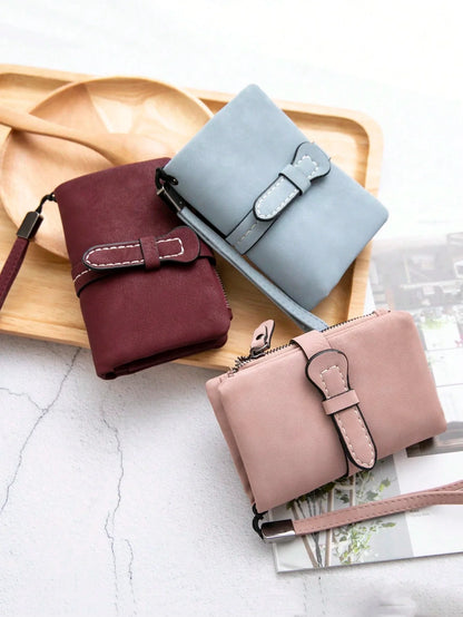 Women's RFID Tri-Fold Wallet with Card Slots & Zip Coin Pocket