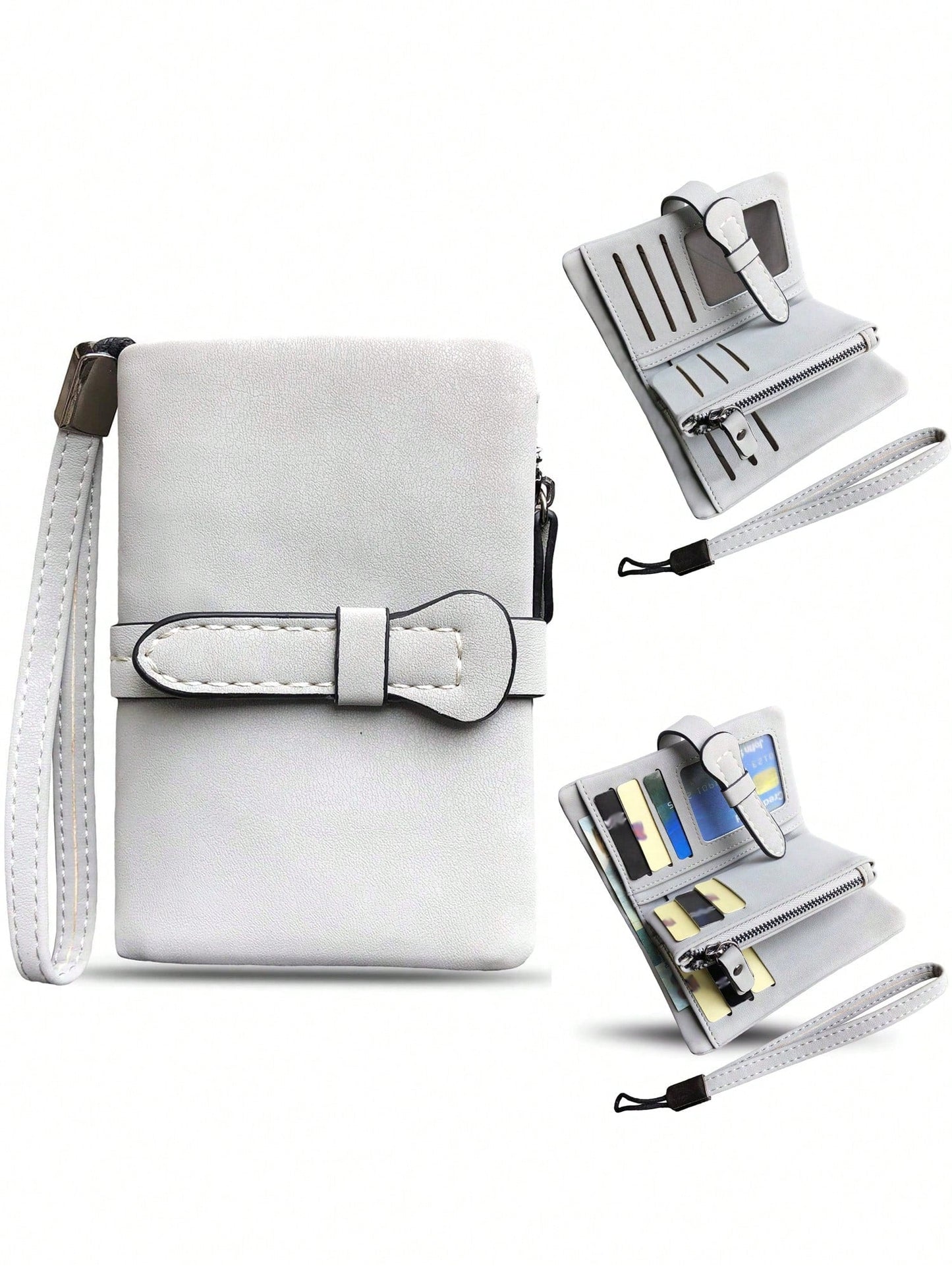 Women's RFID Tri-Fold Wallet with Card Slots & Zip Coin Pocket