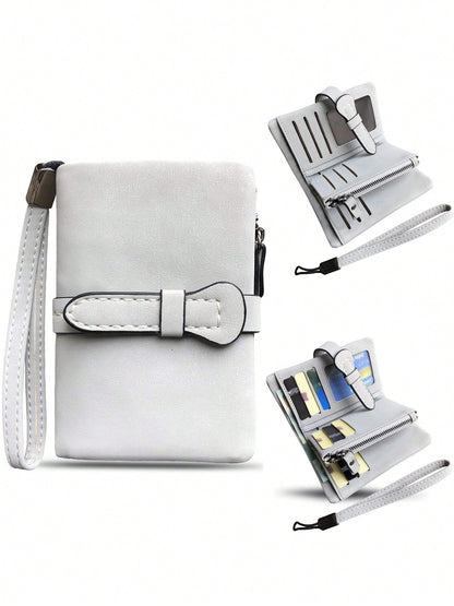 Women's RFID Tri-Fold Wallet with Card Slots & Zip Coin Pocket