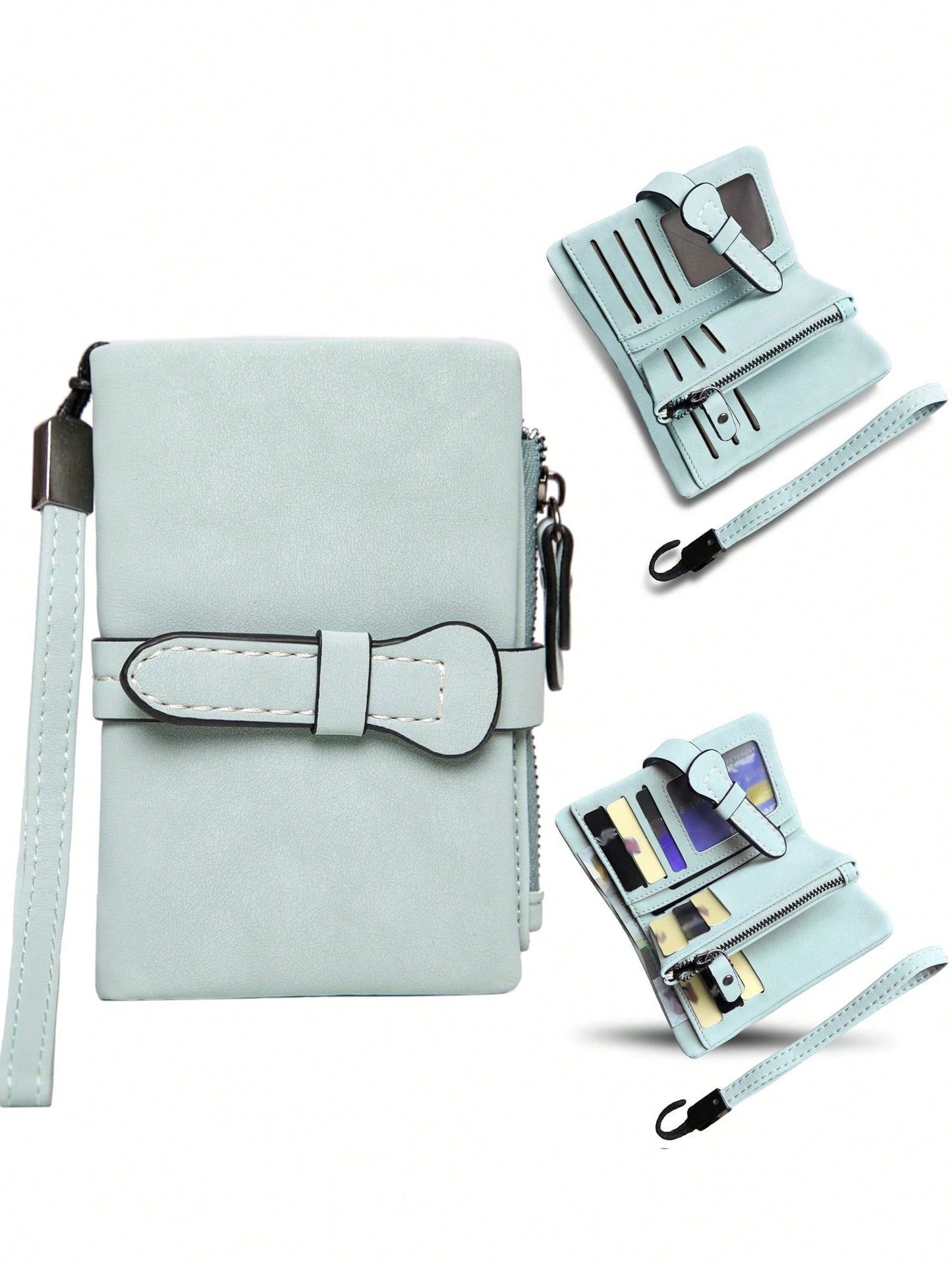 Women's RFID Tri-Fold Wallet with Card Slots & Zip Coin Pocket