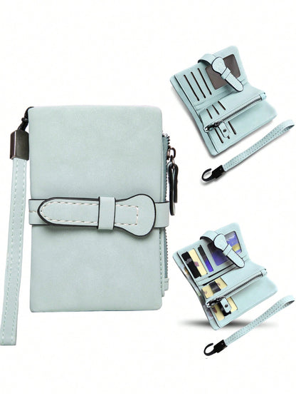 Women's RFID Tri-Fold Wallet with Card Slots & Zip Coin Pocket