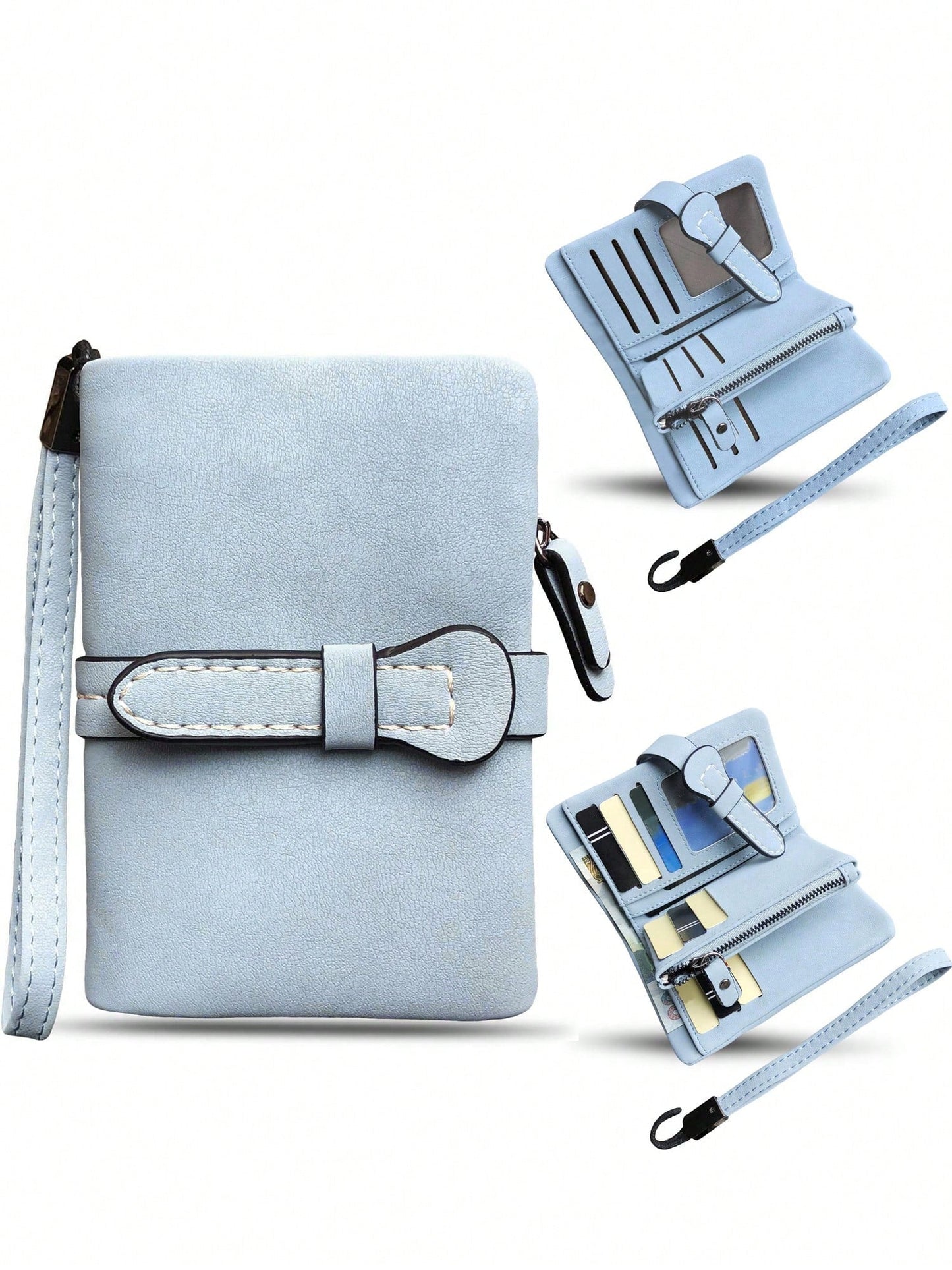 Women's RFID Tri-Fold Wallet with Card Slots & Zip Coin Pocket