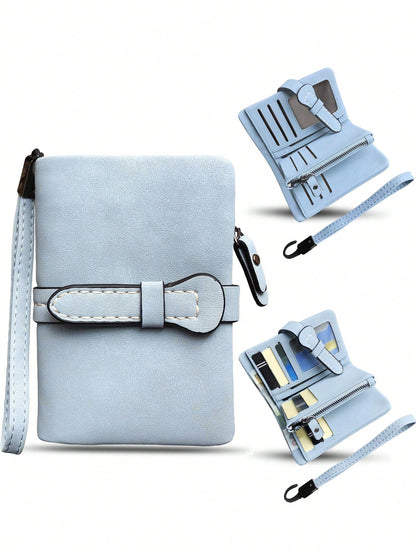 Women's RFID Tri-Fold Wallet with Card Slots & Zip Coin Pocket