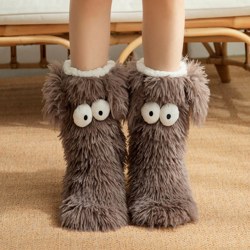 Aure Paris Plus Size Fluffy Monster Indoor Slipper Socks