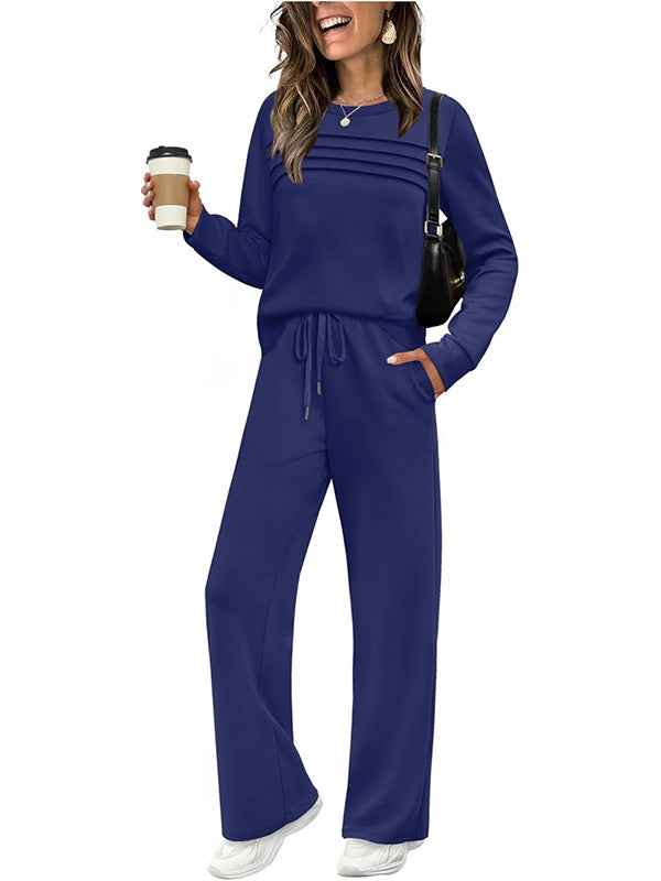 ✨Women's Crew Neck Top & Drawstring Pants Set2