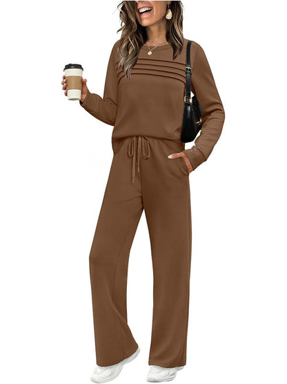 ✨Women's Crew Neck Top & Drawstring Pants Set2