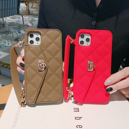 Luxury Quilted Crossbody Card Holder Case for iPhone