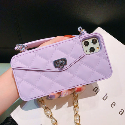 Luxury Quilted Crossbody Card Holder Case for iPhone