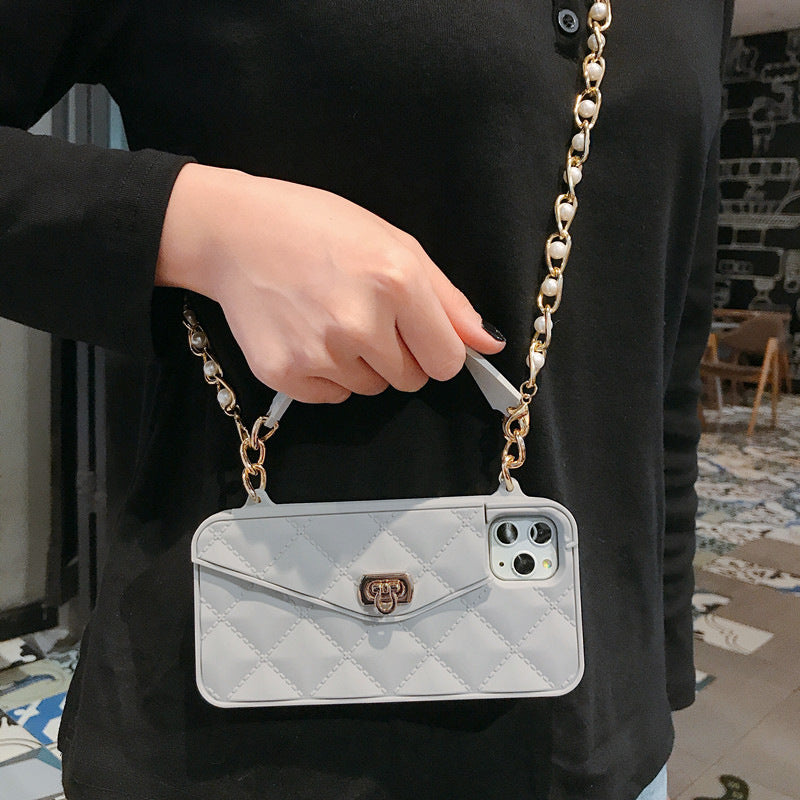 Luxury Quilted Crossbody Card Holder Case for iPhone
